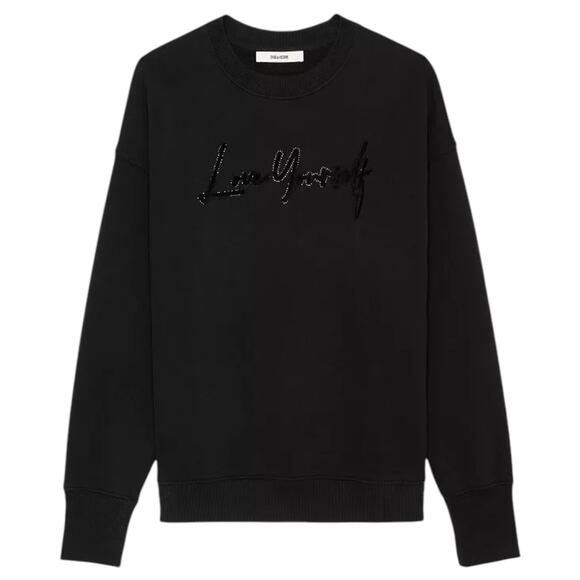 ZADIG & VOLTAIRE Oscar PMO Love Yourself Strass Sweatshirt S - Picture 1 of 10
